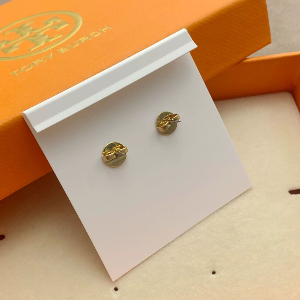 Tory Burch Matte Gold Pearl Gold Gear Earrings - Picture 2 of 6